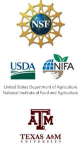 NSF, USDA/NIFA, and TAMU logos stacked